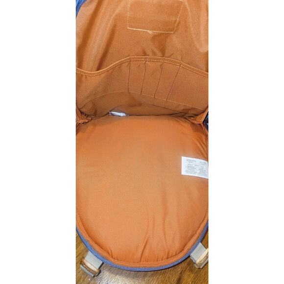 ?Y2K Timberland Small Backpack Orange Blue Leather Canvas Belt Bum Bag Set